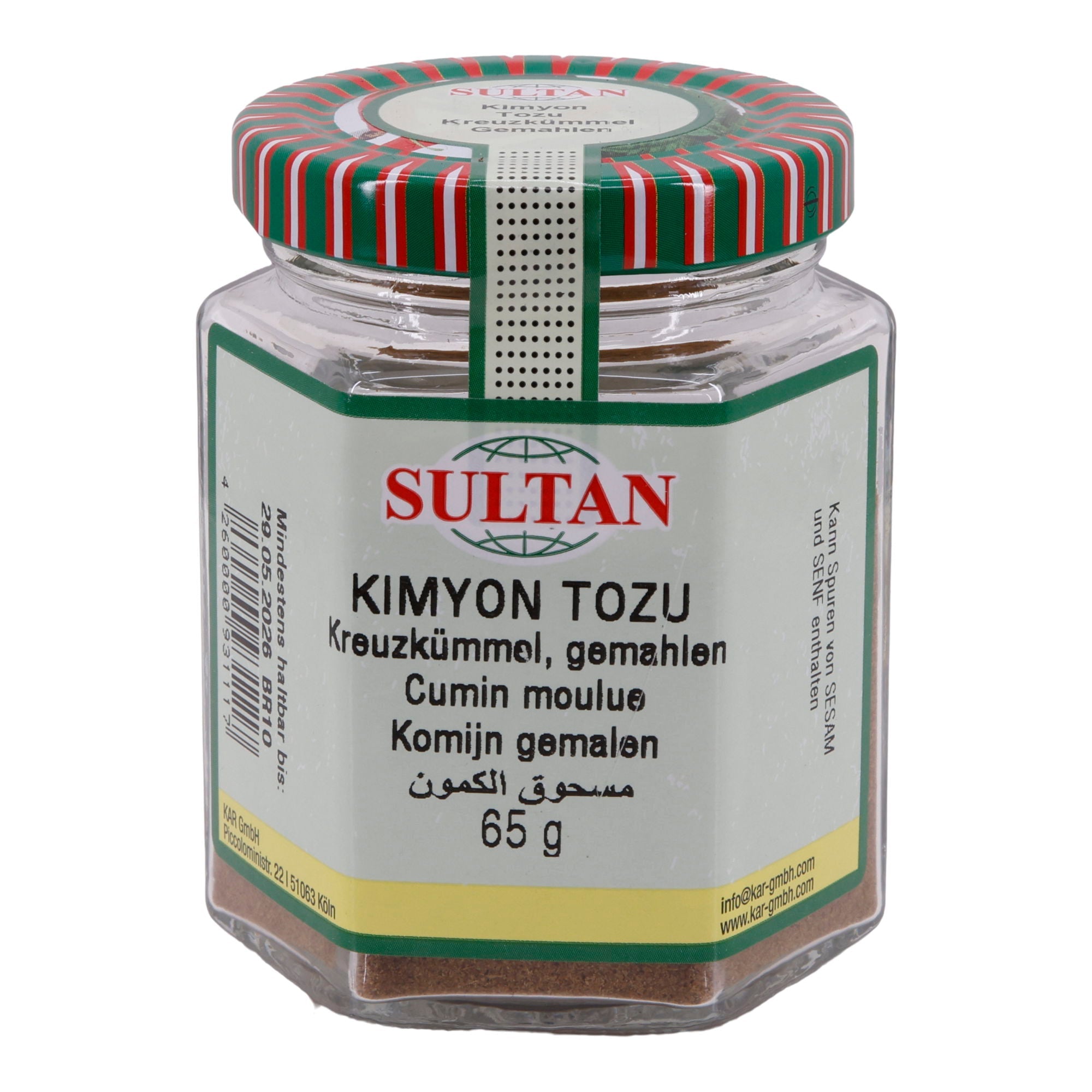 Kreuzkümmel Sultan | Kimyon Tozu | Gemahlen | 65 g Glas SULTAN